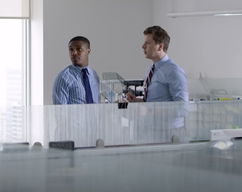 Two officers discuss liability of the company for direct or vicarious liability 