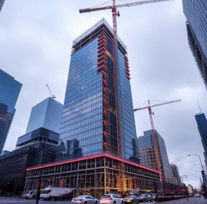 The development of a new technology center, showing it being constructed 