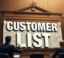 A customer list dispute where a counterclaim was considered improper