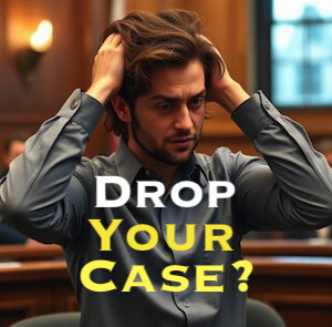 Person contemplating dropping a civil case in court 
