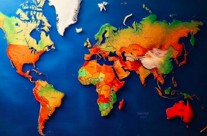 This map shows the world, illustrating how the Hague Service Convention can help serve individuals who are outside of the United States 