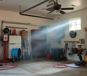 A contractor leaves behind dangerous fumes in a garage